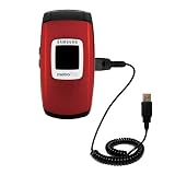 Coiled Power Hot Sync and Charge USB Data Cable w/ Tip Exchange for the Samsung SCH-R300 - Gomadic Brand