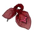 100% Silk Crepe Embroidered Rose Square Neckerchief Scarf--in Various Colors