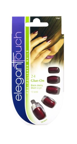 Childrens Toyshop   : Elegant Touch Pre-Polished Artificial Nails - Black Cherry