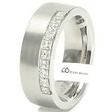 .50ct VVS E-F 14K White Gold Classy High End Mens Diamond Wedding Band