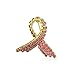 Bling Jewelry Gold Plated Rhinestone Breast Cancer Pink Ribbon Lapel Pin