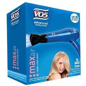 V05 Max Air Professional 2000w Ionic Tourmline Hair Dryer Hairdryer