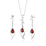 Sterling Silver 2.25 carats total weight Pear Shape Garnet Pendant Earrings and 18 inch Necklace Set 41xijkVzysL. SL160 Sterling Silver 2.25 carats total weight Pear Shape Garnet Pendant Earrings and 18 inch Necklace Set