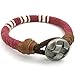 KONOV Womens Leather Rope Cord Bracelet, Cuff Bangle, Red