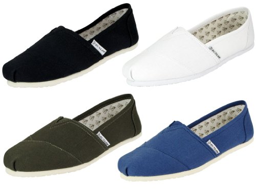 Mens Dunlop Espadrilles/ Plimsoles/ Deck Pumps Canvas - White