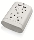 Philips SPP2304WA 720-Joule Child-Safe Wall Tap Household Appliance Surge Protector (4 outlets)