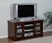 Powell Stonegate Aged Brown Cherry Media Console With Glass And Speaker Cloth Options 828-275