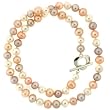Pearl Freshwater Cultured Pink Tones Necklace Strand 7.5-8mm 18" Heart Clasp Bucasi