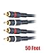 iMBAPrice 2RCA Male to 2RCA Male Python Home Theater Audio Cable, 50 Feet for HDTV, Amplifiers, Hi-Fi Systems,Speakers, Subwoofer, Satellite Receivers and More