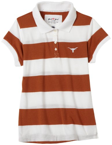 Garb NCAA Texas Longhorns Betty Youth Striped Polo Shirt (Medium, Texas Orange)