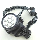 7 LED White Head Lamp Flashlight with Head Strap