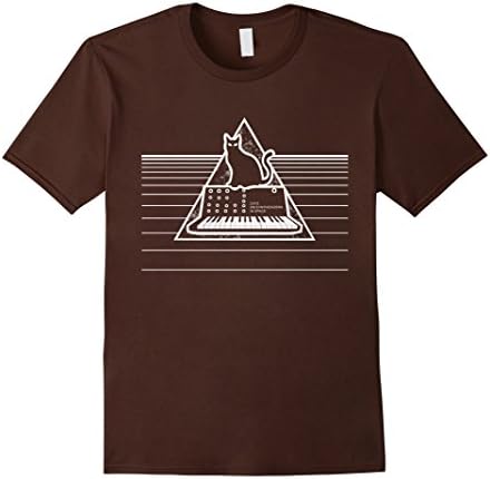 Men's Cats On Synthesizers In Space T Shirt Small Brown