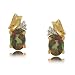 Mystic Fire Topaz Stud Earrings W/ Diamond 10K Gold New image 1