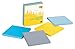 Post-it Super Sticky Notes, 4x4 in, 4 Pads, 2X The Sticking Power, New York Collection (Blue, Gray, Yellow) Recyclable (675-4SSNY)