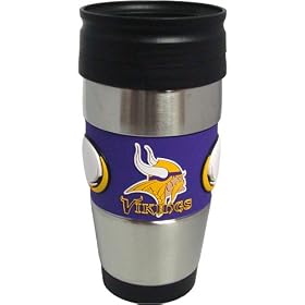 Minnesota Vikings 16 Ounce Stainless Steel Travel Tumbler