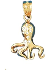 Dazzlers Solid 14k Gold Octopus Charm Pendant Available in three colors from jewelsberry (weights: 1.7 grams only)