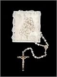 Pack of 8 Faux Pearl Beaded Silver Plated Communion 15.25 Rosary Beads #37013
