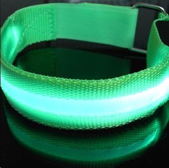 ShineVGift LED Sports Armband Flashing Safety Light for Running, Cycling or Walking At Night Set of 2 (Green)