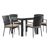 Ecuador Five-piece All-weather Wicker Patio Furniture Dining Set