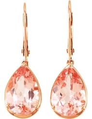 Genuine Morganite Lever Back Earrings in 14k Rose Gold
