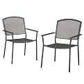 Gabbana Mesh Metal Stacking Dining/Bistro Chair Dark Metal – Set of 2