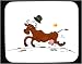 Decorated Mouse Pad with cow, running, hat, utters, animal, farm
