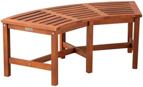 Curved Wooden Fire Pit Bench Eucalyptus 44"