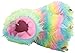 Trimfit Girls Rainbow Fuzzy Paw Plush Slippers Moccasin (Little Kid/Big Kid)