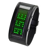IDEALTIME スクロール LED ウォッチ メンズ 腕時計 グリーンLEDブラックラバー