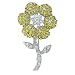 CZ Yellow Canary Diamond Sterling Silver Flower Pin