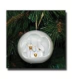 Holy Family Dome Ornament- Elegant White and Gold Christmas Ornament Featuring the Three Wisemen in a Nativity Setting- This Ornament Will Brighten up Any Christmas Tree and Add a Nice Touch to Other Christmas Decor- Remember the True Meaning of Christmas with This Nativity Ornament- Holy Family Ornaments Come in Three Different Styles That Complement Each Other Nicely- Collect All Three