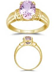 2.65 Cts Kunzite Solitaire Ring in 14K Yellow Gold