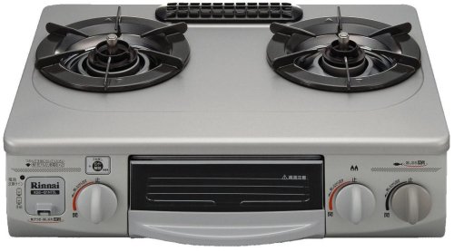 リンナイ ガステーブル 水有り片面焼グリル・コンパクト幅56cm(プロパンガス用)左ハイカロリー シルバー KGE-81NTSL-LP