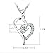 Charm Rhodium Plated Half with Cubic Zirconia Cz Diamond Accent Sterling Silver Open Heart Pendant Necklace for Women or for Girlfriend with Chain18