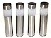 4-Pack , Garden Solar Bollard Light with White LED -Stainless Steel