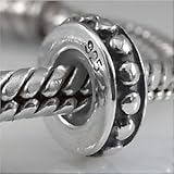 Sterling Silver Antiqued Dots Rubber Stopper