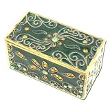 Roman Treasure Green Jeweled Trinket Box