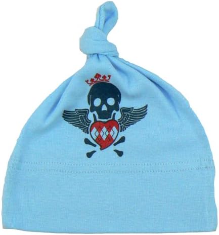 Rattle Me Organic Beanie Skull Blue