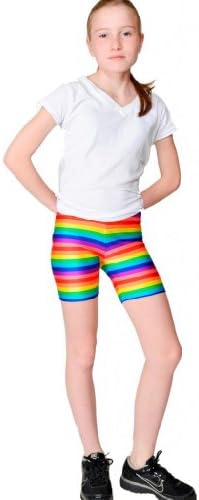 World Stretch Girl's UnicornsRainbo-Shorts-G Shorts S Rainbow Stripes