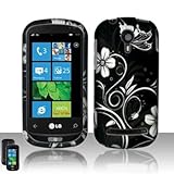 Rubberized Black Silver Vine Flower Butterfly Snap on Design Case Hard Case ....