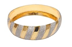 Gold and Rodium Plated Bangle Bracelets Costume Jewelry in Indian-Style 2.25 inches