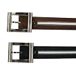 Men's White Accent Center Genuine Leather Belt