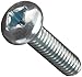 Steel Machine Screw, Zinc Plated Finish, Pan Head, Phillips Drive, 3/16