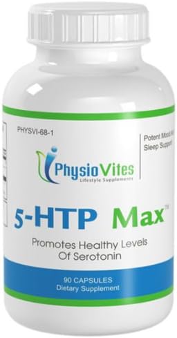 5-HTP Max Healthy Levels Of Serotonin Potent Mood Support PhysioVites 5-HTP Max 90 Capsules 1 Bottle
