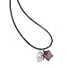 Sterling Inspirational Heart Charm and Rhodonite Butterfly on Brown Leather Cord