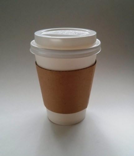 Hueys 50 Sets Coffee Cups 16 oz Disposable With Lids &amp; Sleeves Hot Coffee Cups With Lids &amp; Sleeve Holders