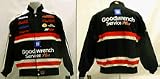 Dale Earnhardt Heavy Brushed All Cotton Twill Uniform Replica Jacket with Leather Logos In Red/Black