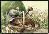BIRDS & GERANIUM DOORMAT by Marjolein Bastin