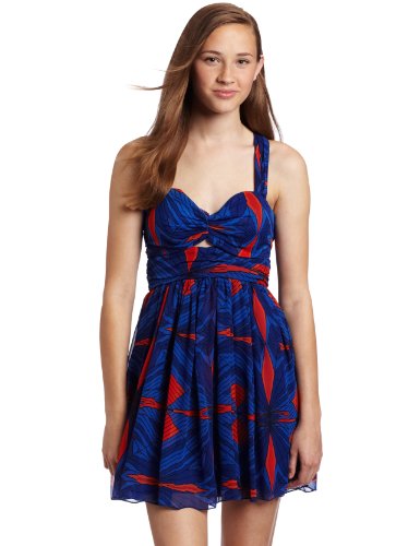 xoxo juniors printed shirred bust dress red 0 0 from xoxo price  55 ...