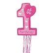1st Birthday Pull-String Piñata - Pink